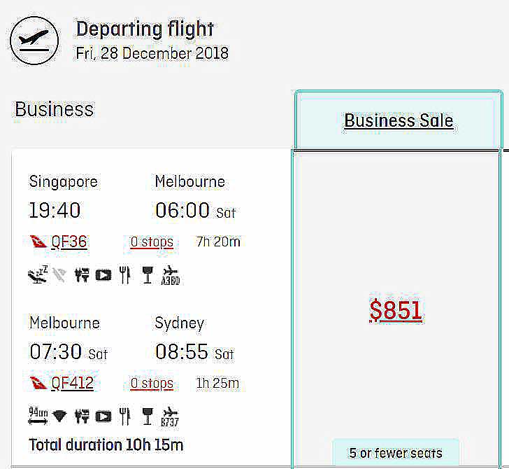 ビジネスクラス運賃
