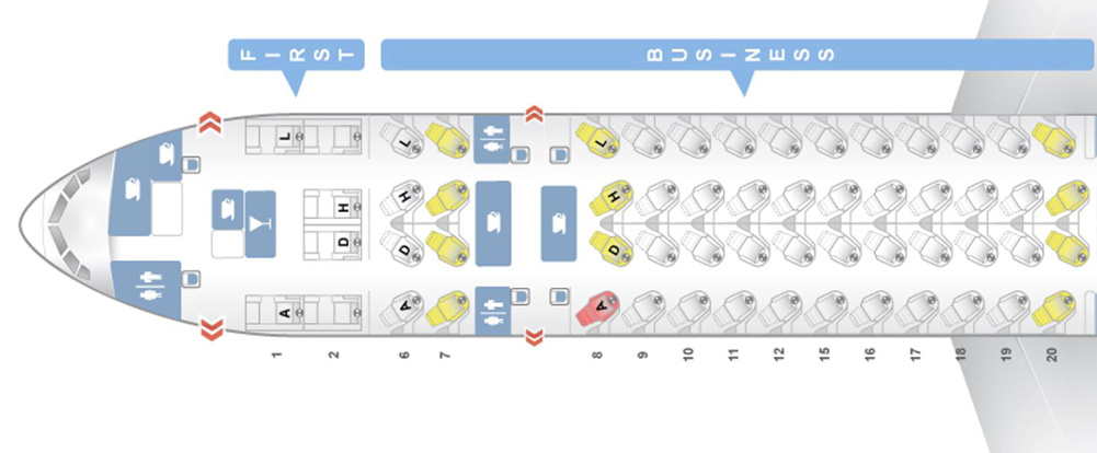 中国東方航空 77W シートマップ 中国東方航空 77W シートマップ