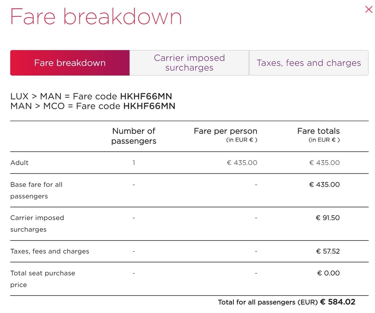 ヴァージンアトランティックプレエコ運賃