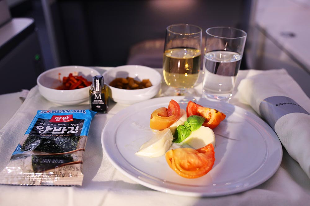 大韓航空 ビジネスクラス 前菜 大韓航空 ビジネスクラス 前菜