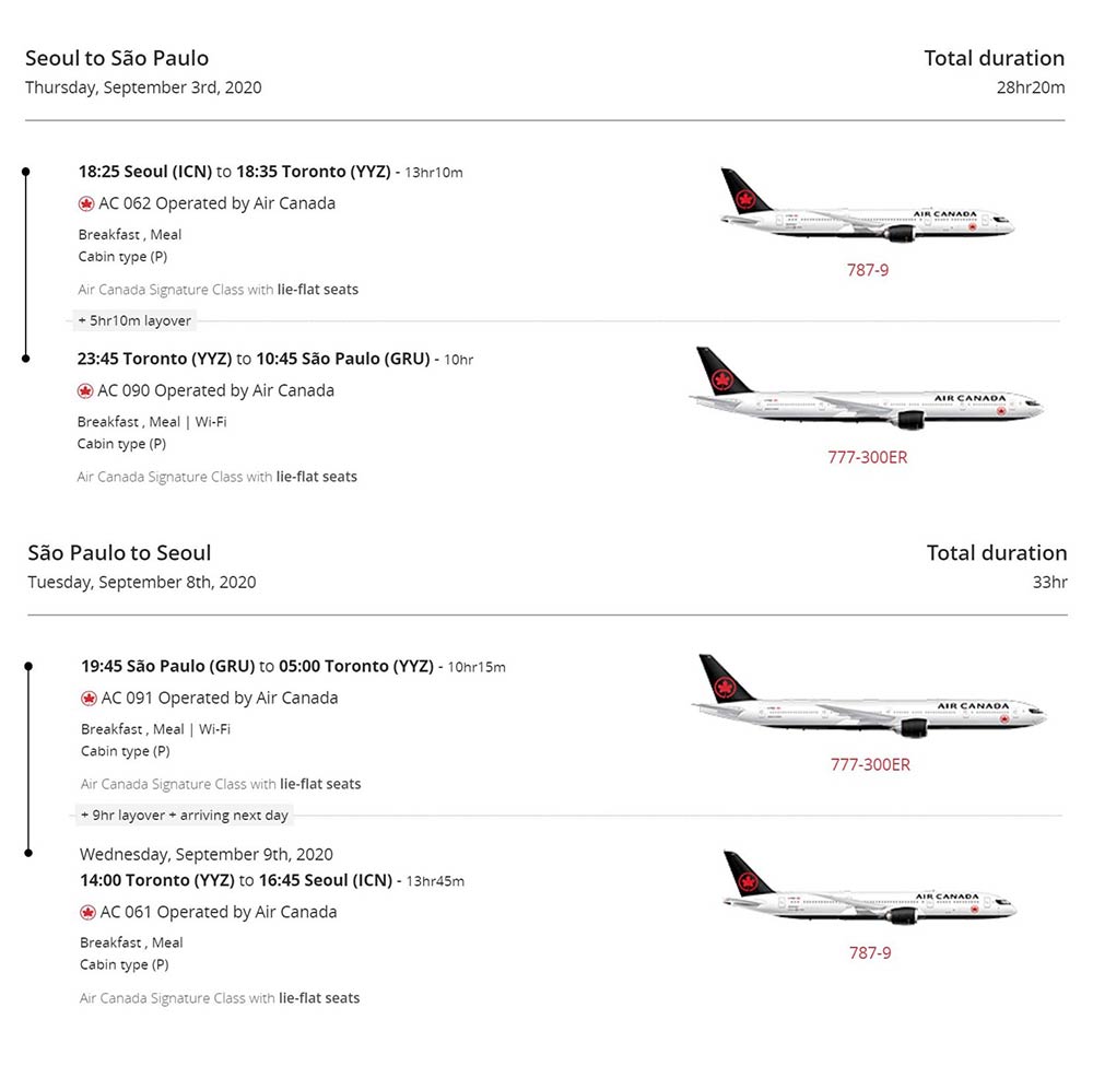 東京ストップオーバービジネスクラスサンパウロ