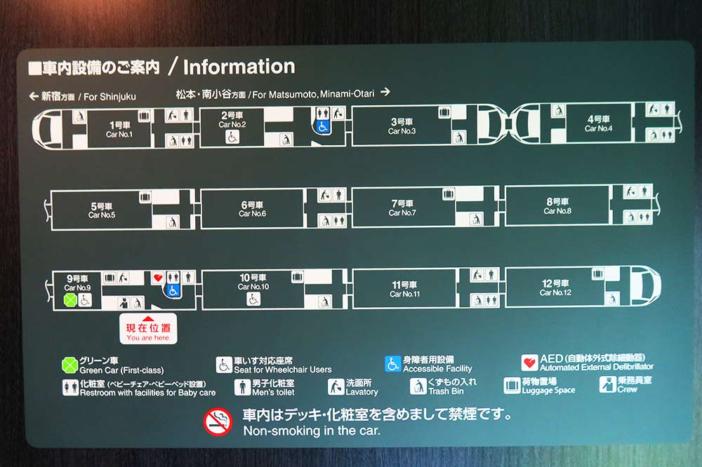 E351系 32M 特急スーパーあずさ 運転時刻表(スタフ)松本〜甲府