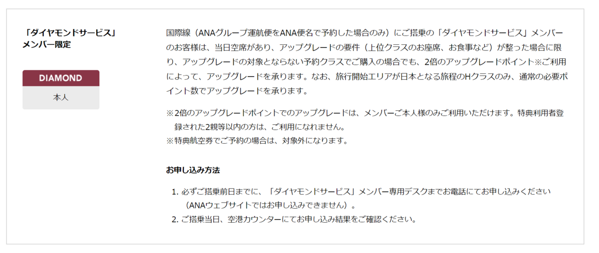 ANAダイヤモンド特典