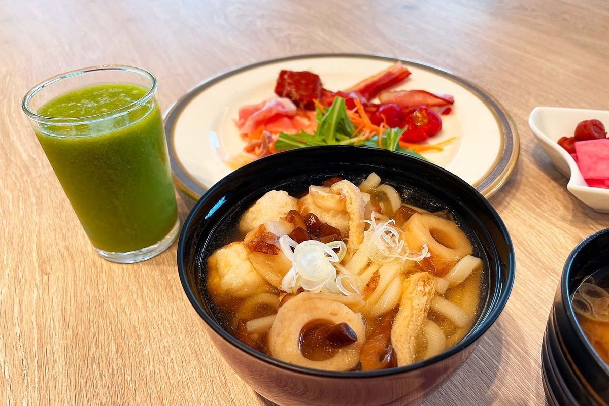 琵琶湖マリオット　朝食　けんちんうどん