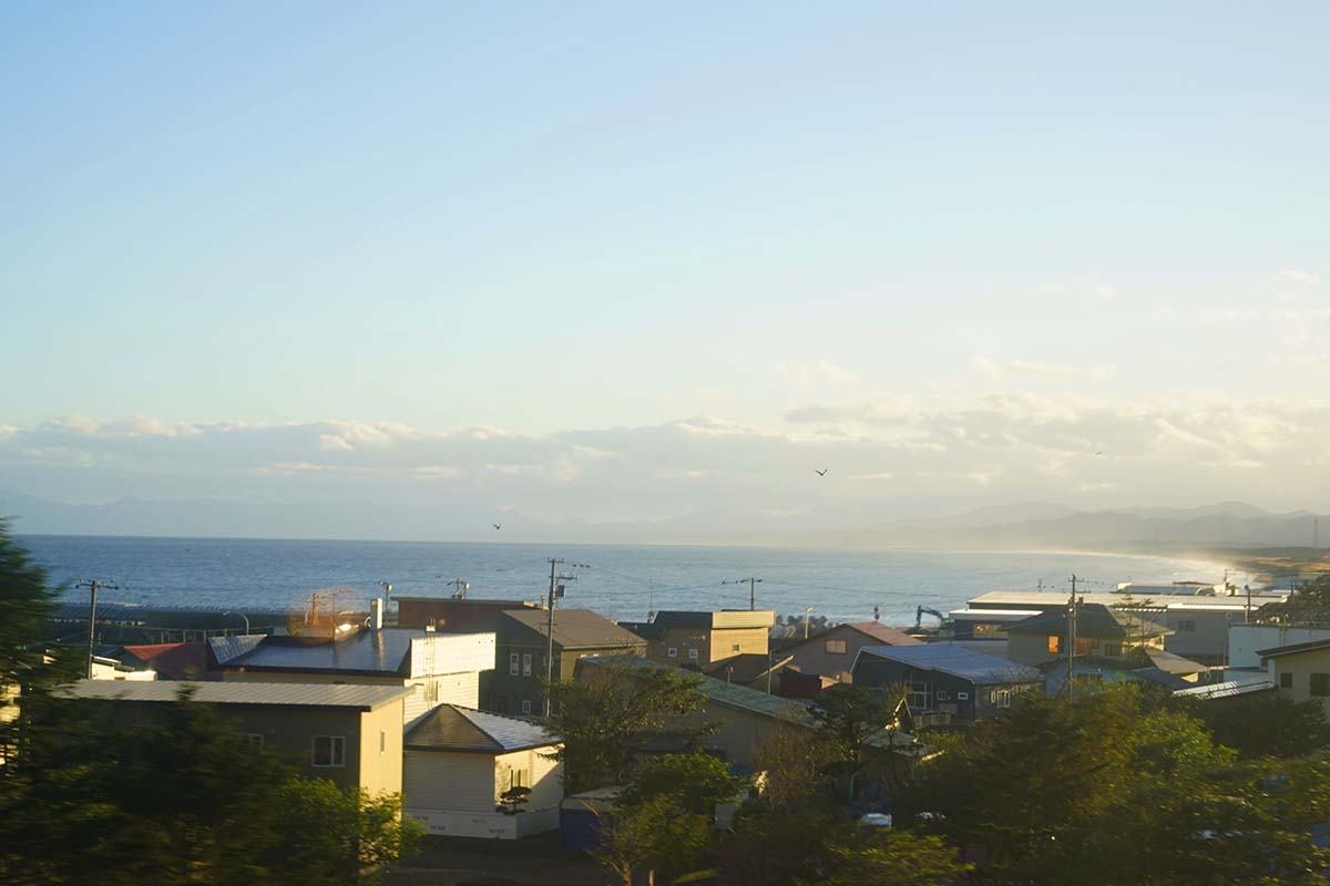 長万部に向かって大きくカーブ