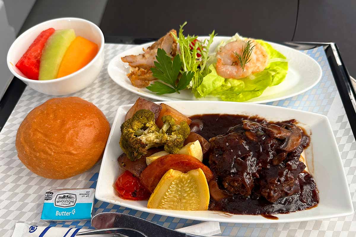 ANA プレミアムエコノミー　機内食　洋食