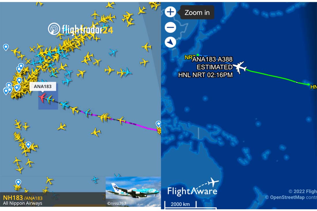 ANA183便　フライトルート