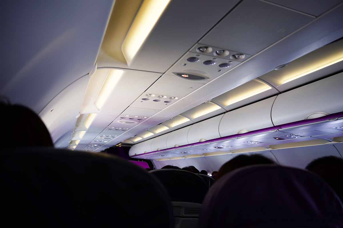 ほぼ満席のピーチ便