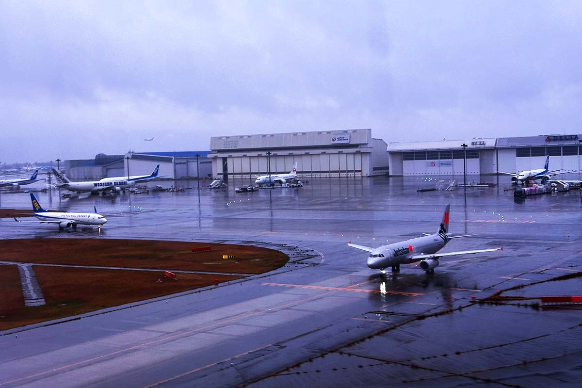 成田空港着陸