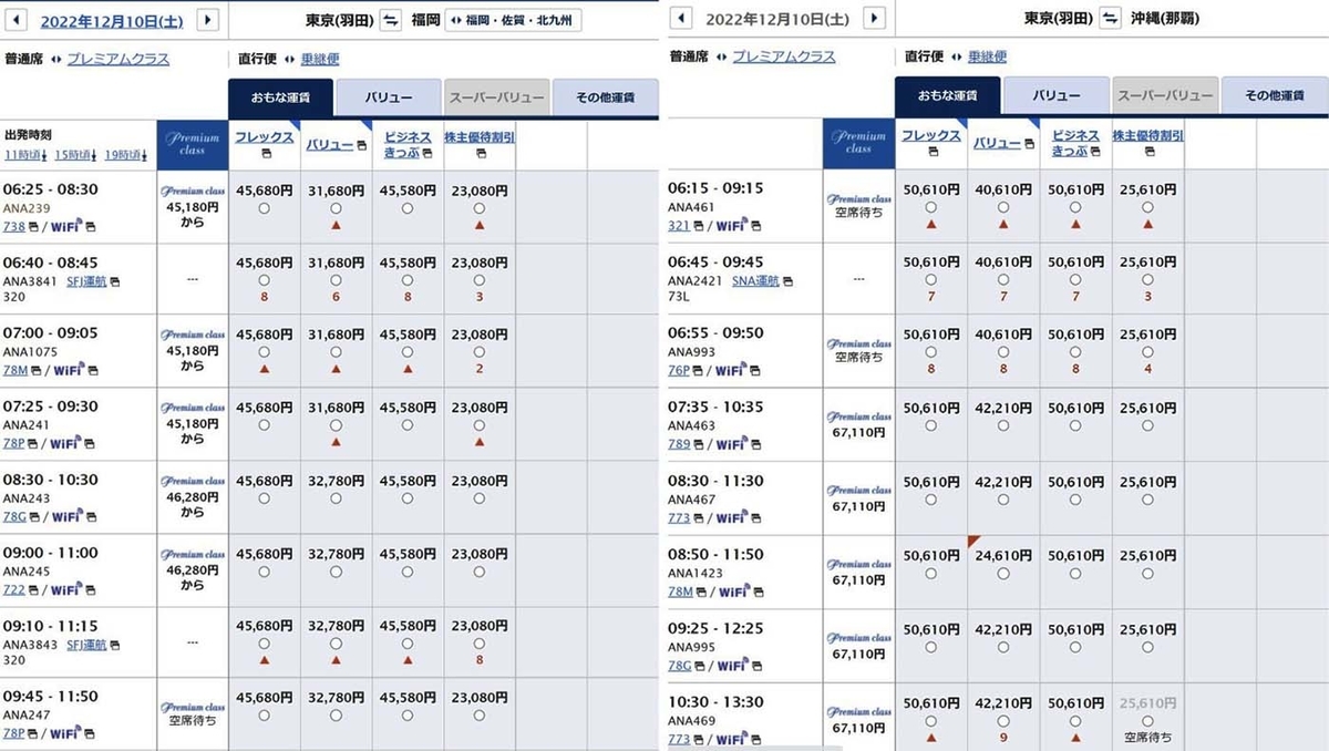 国内線　福岡・沖縄