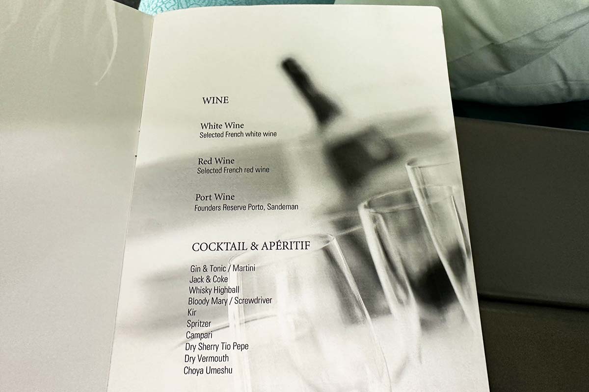 大韓航空機内食アルコールリスト