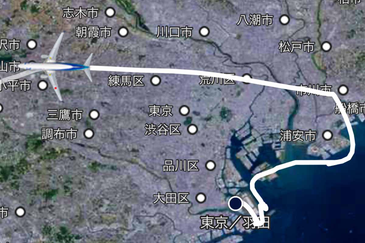 羽田からのフライトルート