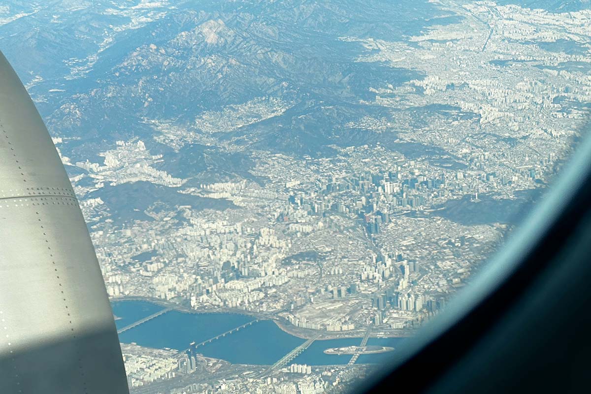 ソウル中心部上空