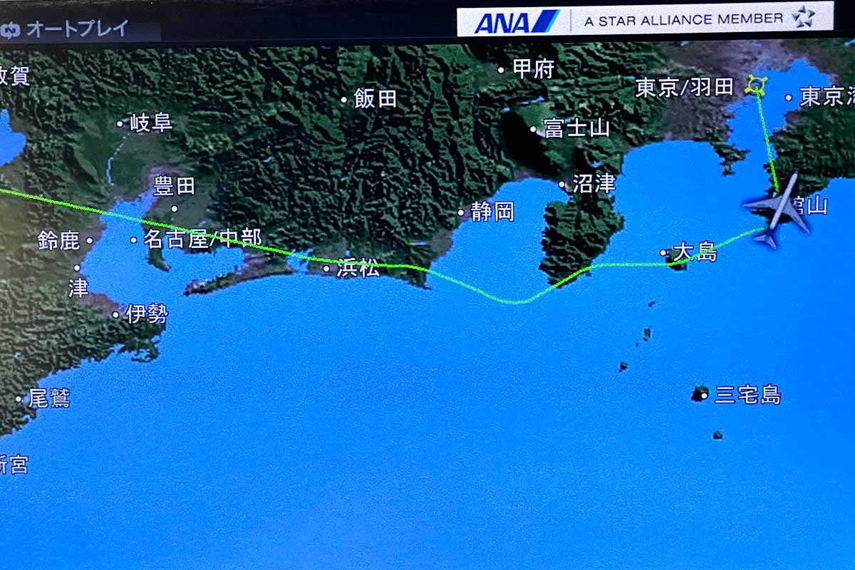 ANA864便　フライトルート