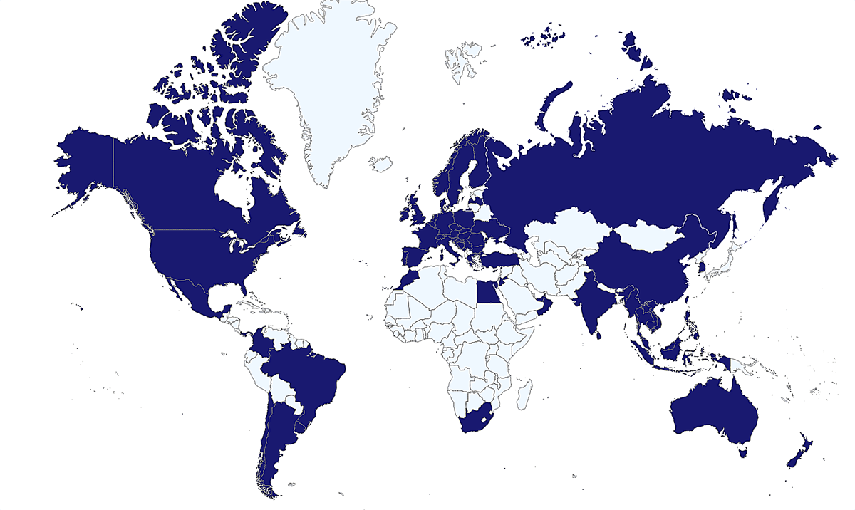 世界地図塗りつぶし