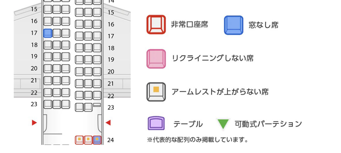 A321窓のない席