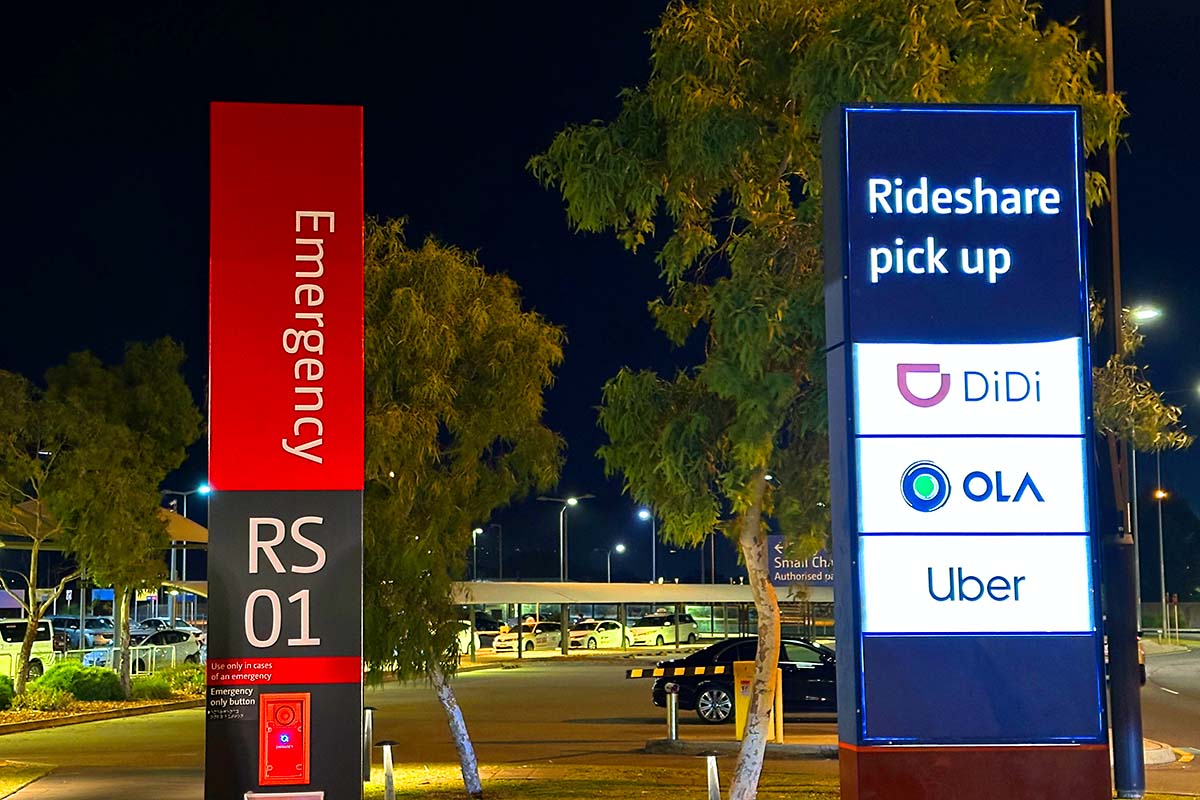 パース空港ライドシェアピックアップ場所