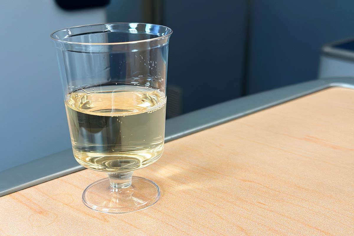 ANA Business class welcome sparkling wine