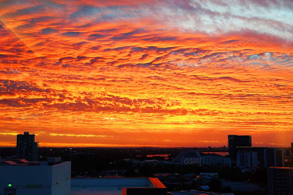 Aloft perth suiteroom sunset view