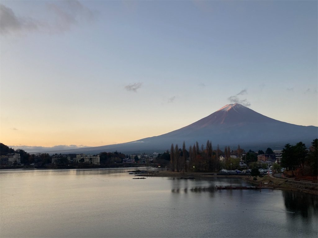 河口湖からの見た富士山