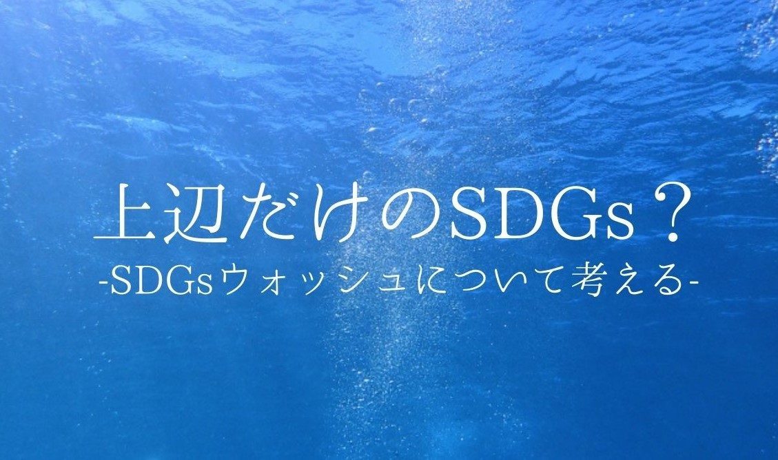 上辺だけのSDGs?SDGsウォッシュについて考える