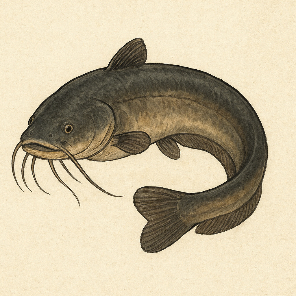 魚の鯰（なまず）のイラスト