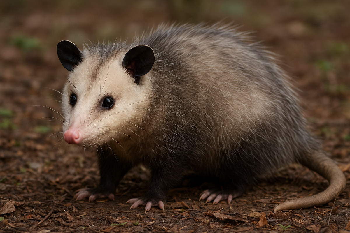 オポッサムという見た目はネズミに似たカンガルーと同じ有袋類の動物が描かれている