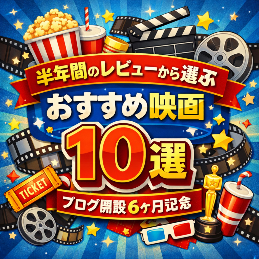 めちゃくや派手に半年間のレビューから選ぶおすすめ映画10選をアピールしている