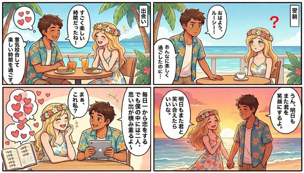 『50回目のファーストキス』を4コマ漫画で表現