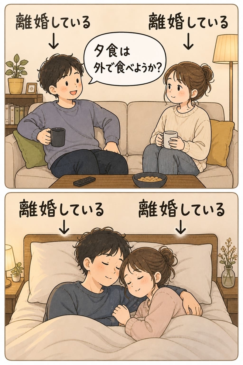 離婚しているカップルの一日