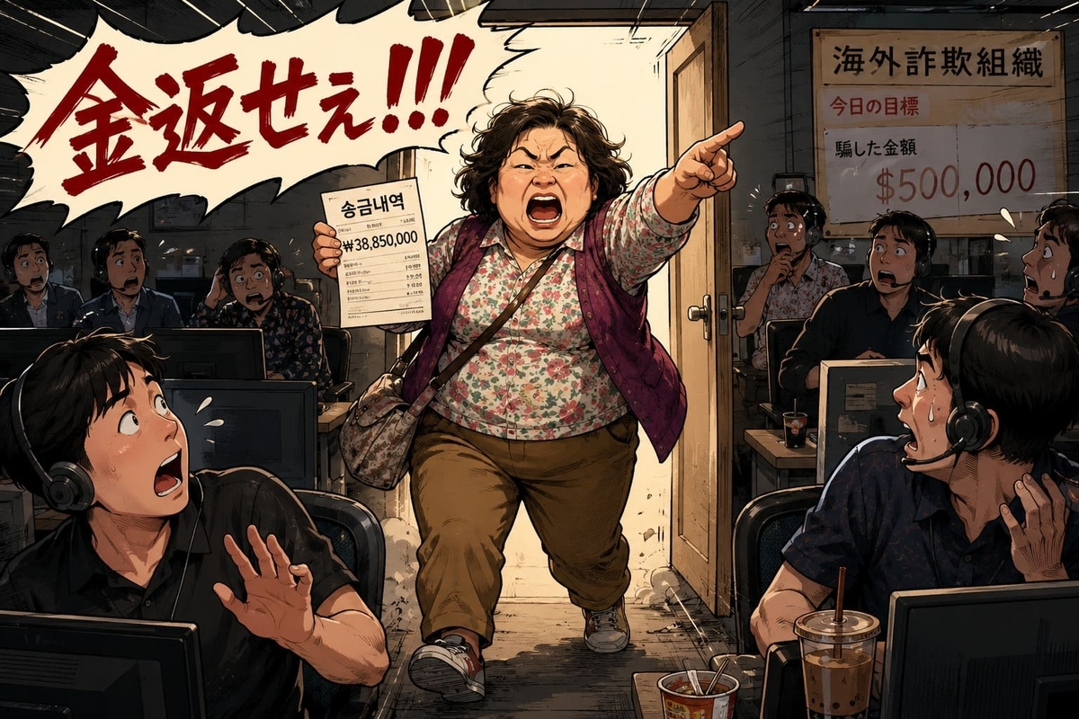 「金返せ！」と詐欺現場突入するどこにでもいそうな普通のおばさん