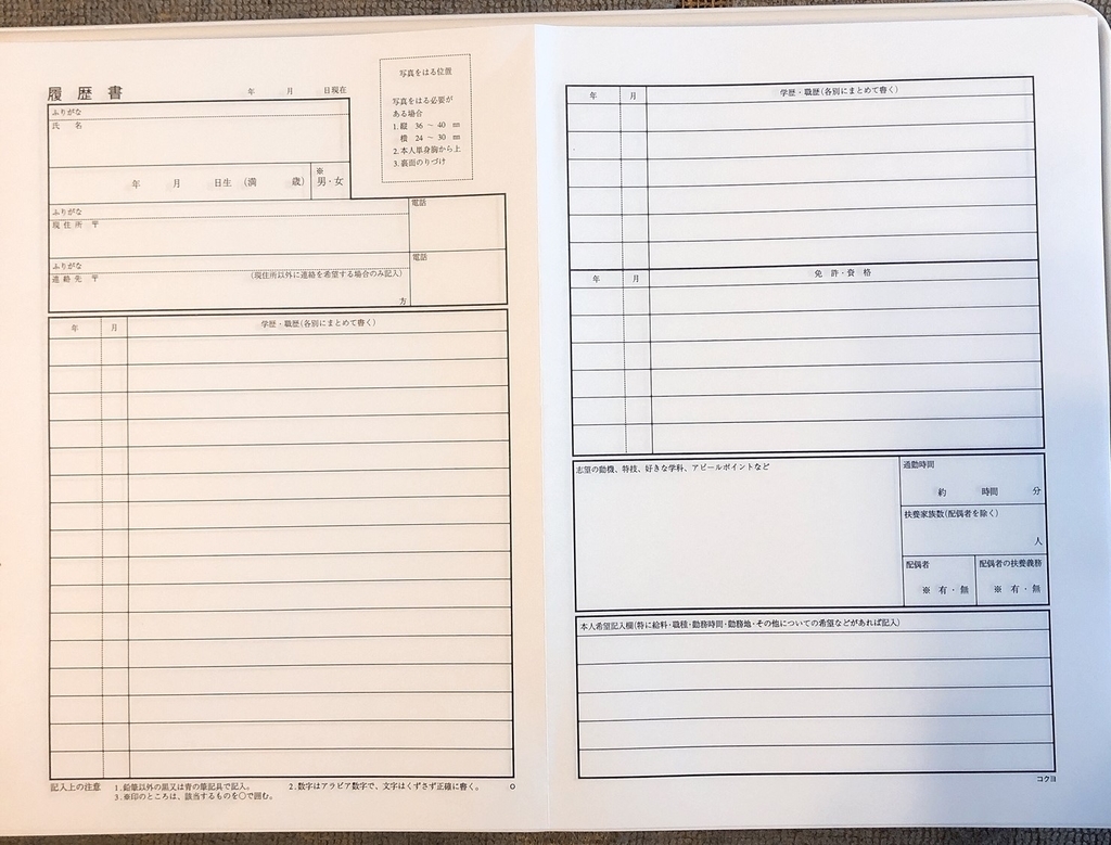 セブンイレブンで売っている履歴書用紙