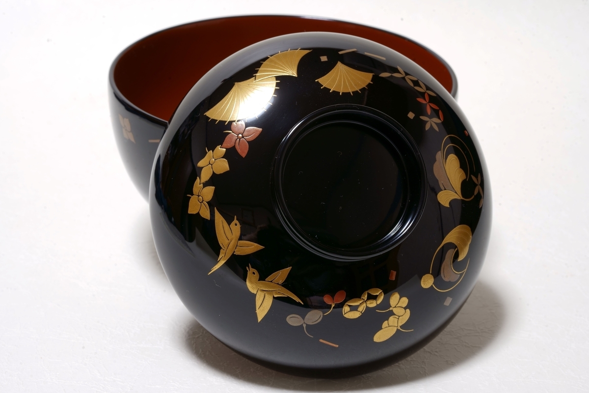 吸物椀 独楽 加賀蒔絵 五客 GALLERY file 228 加賀蒔絵・吸物椀 - 古美術