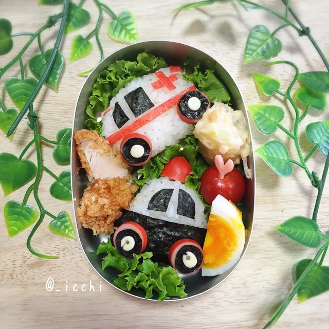 第78回 キャラ弁 デコ弁教室 パトカーと救急車のお弁当 いっちい先生のデコ弁 キャラ弁教室