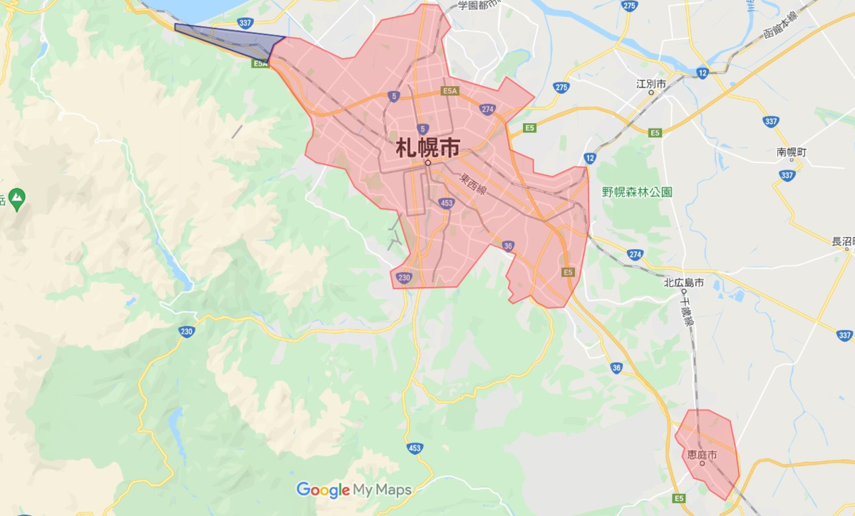 Uber Eats 配達エリア_札幌