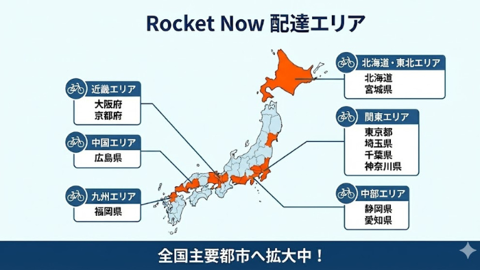 Rocket Now（ロケットナウ）最新配達エリアマップ 2026