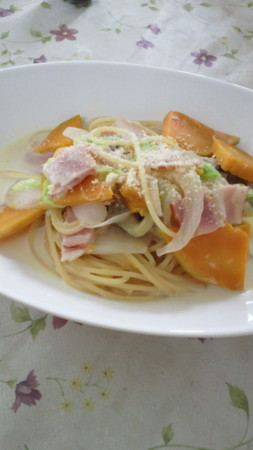 かぼちゃのクリームスパゲッティ