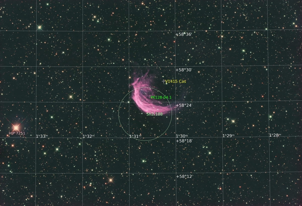 赤い惑星状星雲 sh2-188 - 楽しい記憶