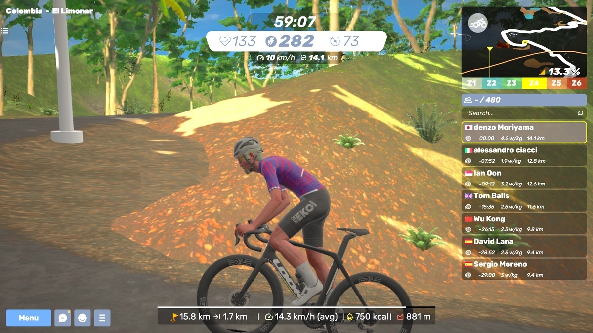 インドアサイクリングアプリ MyWhoosh