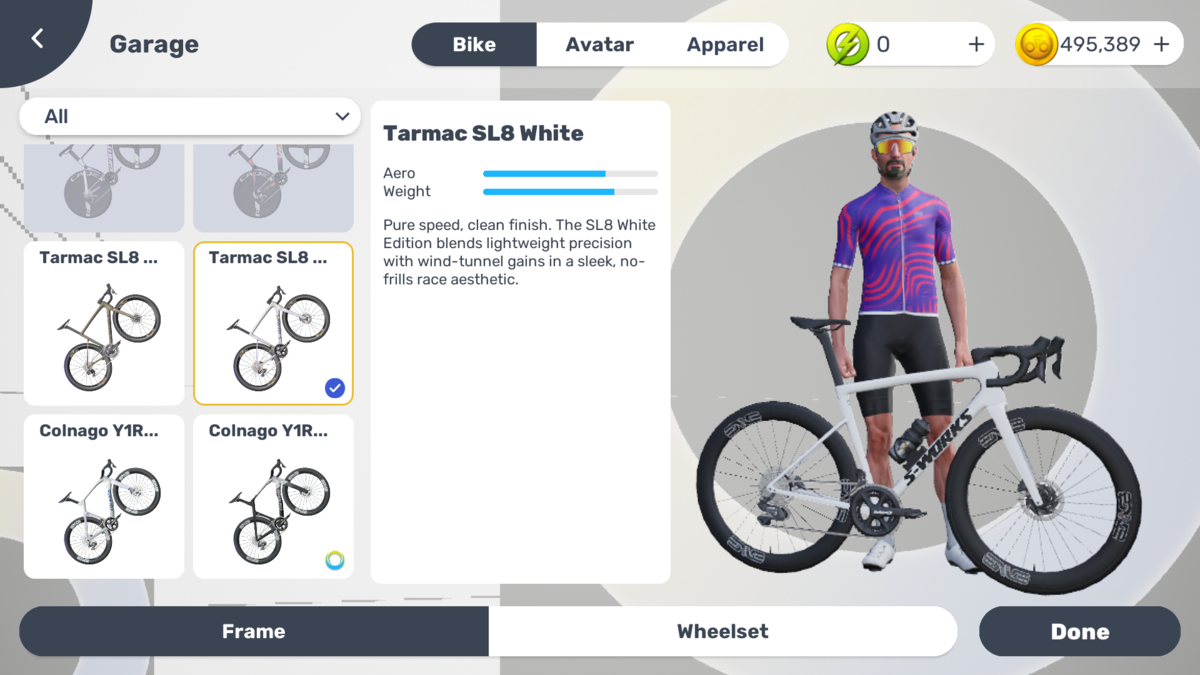 MyWhoosh Mission 300 SPECIALIZED S-WORKS Tarmac SL8 White