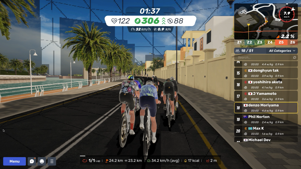 MyWhoosh Mission Report【Community Tour Stage1】FTP4.6倍