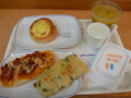 20100826の朝食。ヴイドフランス。枝豆チーズ、チョリソー＆サルサ、ク