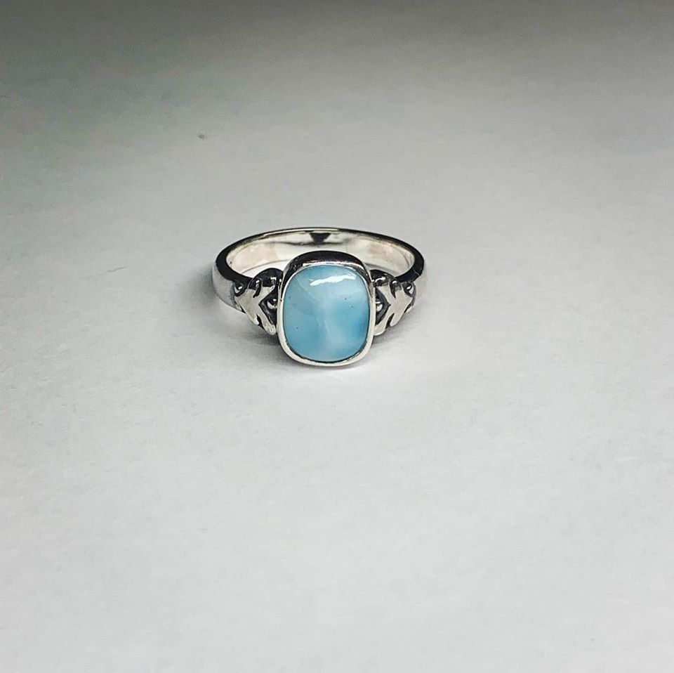 天然石オーダーメイドリング・アンセム・ラリマー