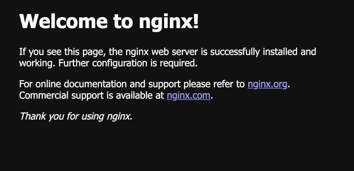 nginx 起動画面