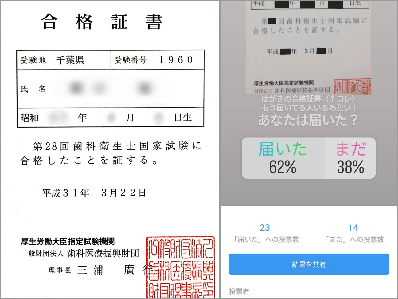 合格証書は思ったよりずっと早く届く 歯科衛生士国家試験受けてきた