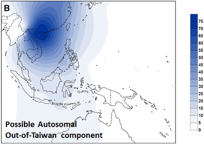 オーストロネシア人起源地図 オーストロネシア人起源地図