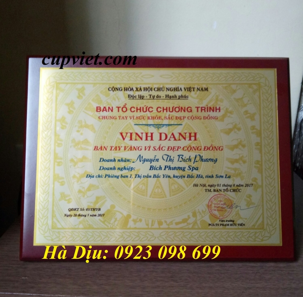 lam bang chung nhan cung cap bang khen chung nhan dai ly bang vinh danh