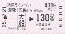 JR東日本・湘南モノレールの連絡乗車券 - きっぷメモ。