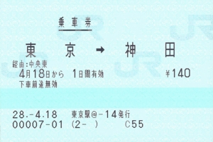 【山手線】使用済赤地図式硬券乗車券　５枚 1280px-東京山手線内均一定期券.png