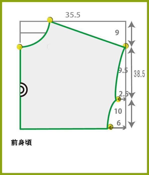 囲み製図　Tシャツ　無料型紙　ダウンロード　クロップド